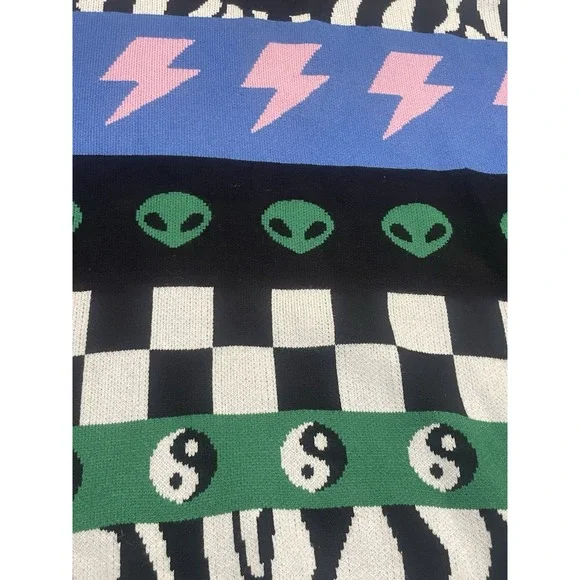 Dressed In Lala Colorful Graphic Women's Sweater - Picture 5 of 8